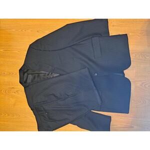 Pronto Uomo 2 Piece Suit 48L 40x32 Gray Striped 100% Wool